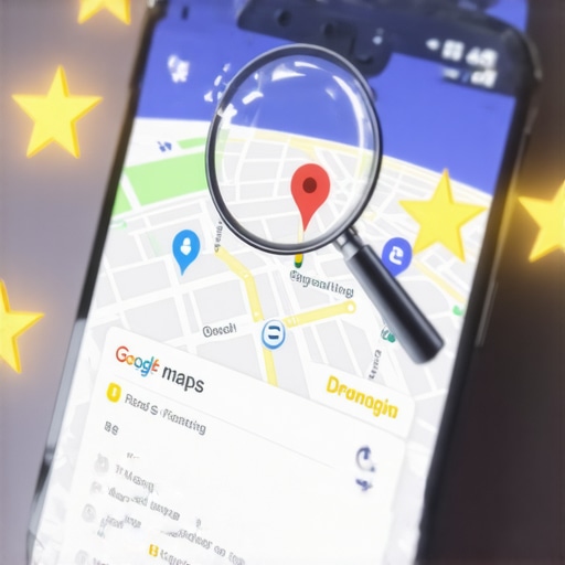 A smartphone screen showing the Google Maps 3-pack results with high ranking signals.