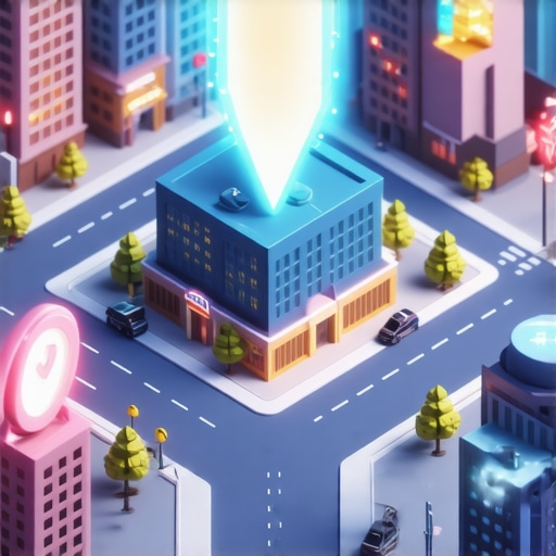 Local SEO Proximity and Verification Map Illustration 3D map pins representing Google Maps business verification and local relevance.