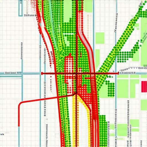 A visualization of local search rankings across a city grid showing visibility gaps.