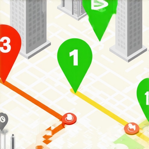 A map visualization showing how a business ranks in the Google 3-pack across different neighborhoods using a grid tracking tool.