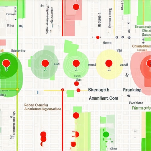 A visual grid tracking map pack visibility across a specific geographic area.