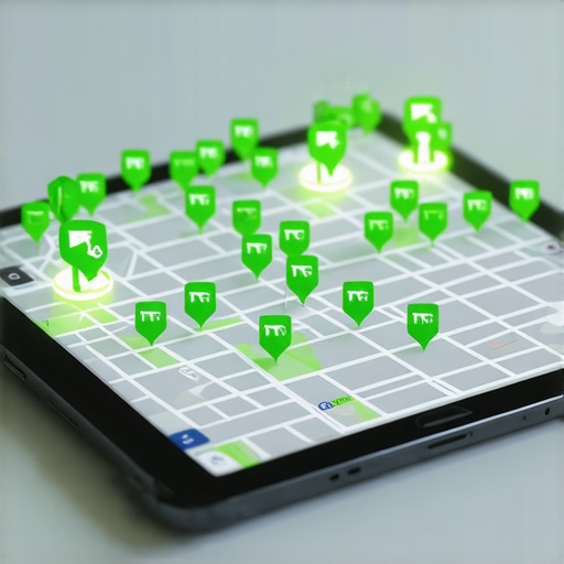 Local SEO Ranking Grid Analysis A digital grid showing local search visibility across a neighborhood map.