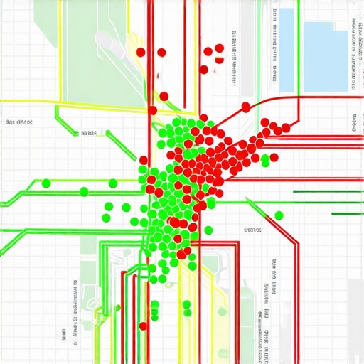 Local SEO Ranking Heatmap Analysis A heatmap showing how a business ranks in the Google Maps 3-pack across different GPS coordinates in a city.