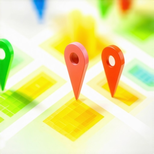 A map showing local search visibility variations across different neighborhoods.