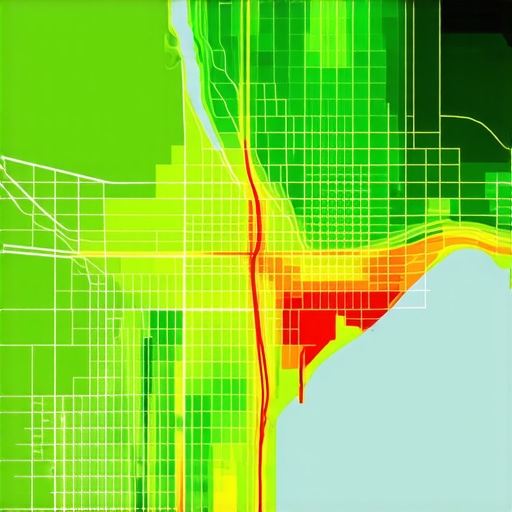 A map showing how Google Maps ranking visibility decreases with distance.