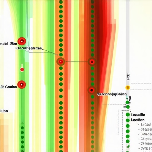 A visualization of Google Maps ranking across different city neighborhoods.