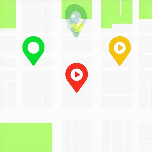 A visual representation of a local SEO grid tracking tool showing business rankings across a city.