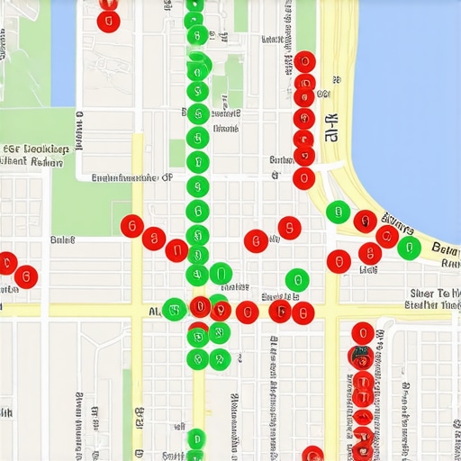 Local Search Proximity Ranking Grid A visual heatmap showing how a business ranks in the Google Maps 3-pack at different geographical points in a city.