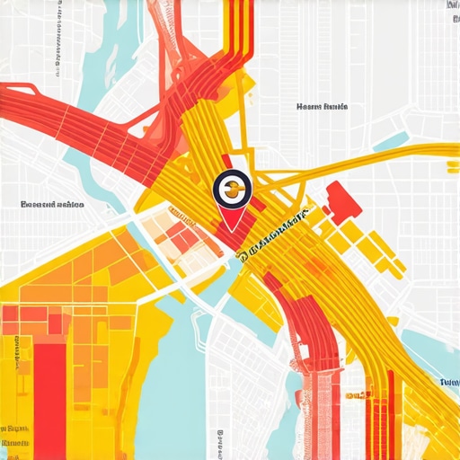 Local Search Ranking Proximity Heat Map A map showing how business relevance and authority allow a local listing to rank further away from its physical location.