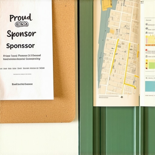 Local community signals for map pack SEO A community bulletin board showing local business sponsorship to illustrate local relevance for Google Maps.
