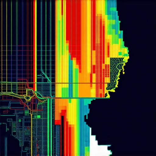 A heatmap showing local search ranking fluctuations across different neighborhood streets.