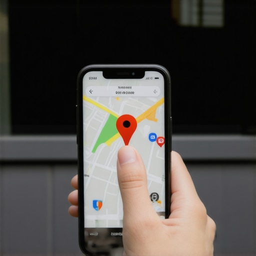 Manual Adjustment of Google Maps Business Pin A person adjusting their business location pin on a smartphone map for better accuracy.