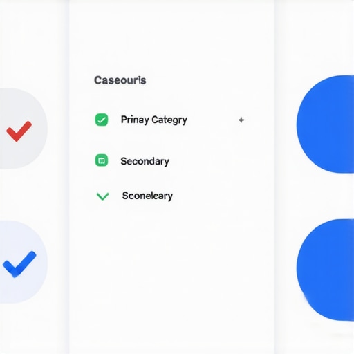 Diagram showing how to correctly choose primary and secondary categories for Google Maps optimization.