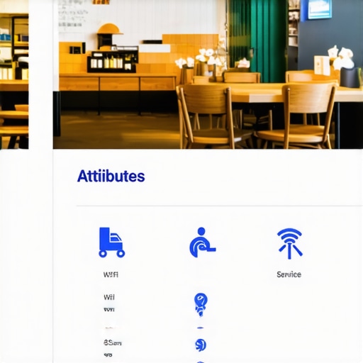 Dashboard view of selecting business attributes in Google Business Profile to improve local search visibility.