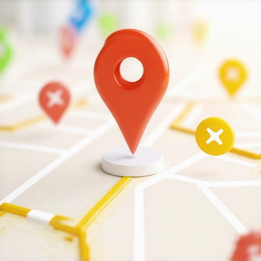 A visual representation of local SEO trust signals and Google Maps pin optimization.