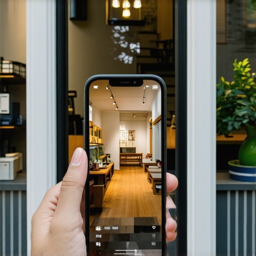 Optimizing Local Business Photos for Google Maps High-resolution photo of a local business storefront being captured on a smartphone for map optimization.