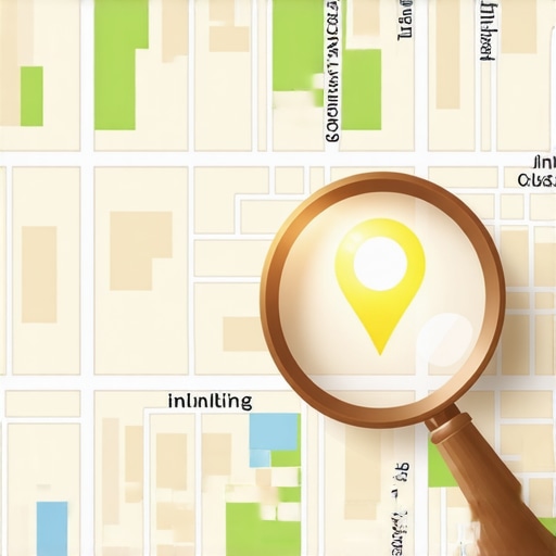 A 3D visualization showing a business ranking in the Google Maps 3-Pack for a specific local neighborhood.