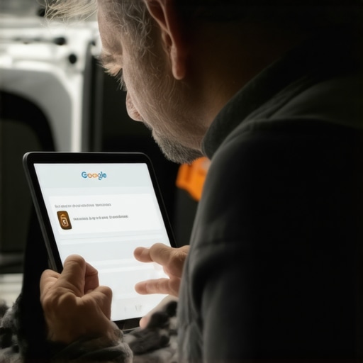 Plumber engaging with local customer reviews A service professional using a tablet to respond to local business reviews in real-time.