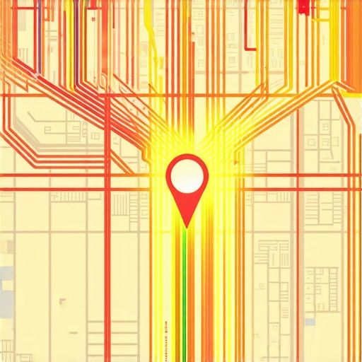 Proximity vs Prominence in Local Maps A heatmap showing how map pack visibility extends beyond the physical store location through high authority signals.