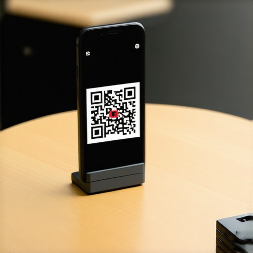 Review Generation Setup Smartphone scanning a QR code on a cafe table to leave a Google review.