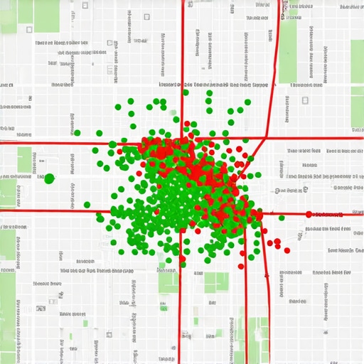 Local SEO software dashboard showing ranking heatmaps across a city grid
