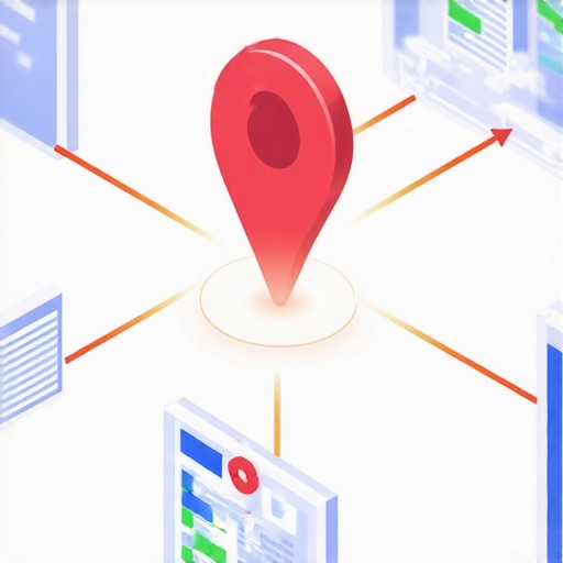 Technical Alignment for Google Maps SEO A visual representation of website data and Google Maps profile synchronization.