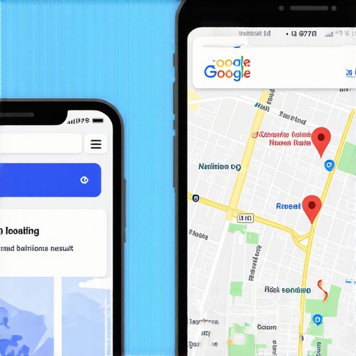 The Connection Between Site Speed and Local Rankings Mobile phone showing fast loading site and Google Maps 3-pack