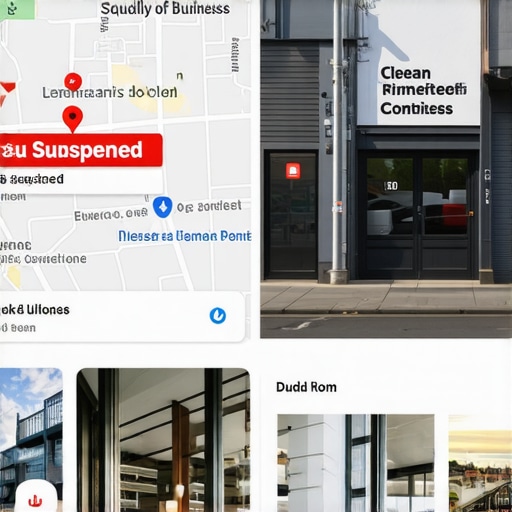 The Dangers of Keyword Stuffing in Google Business Profiles A comparison between a suspended keyword-stuffed Google map listing and a healthy optimized profile.