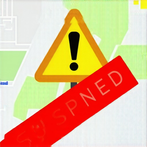 Illustration showing a Google Business Profile being suspended for keyword stuffing