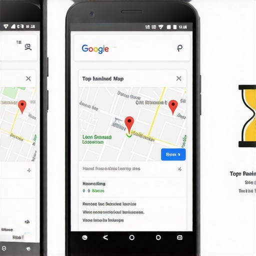 Comparison showing how website load speed influences Google Maps 3-pack visibility.