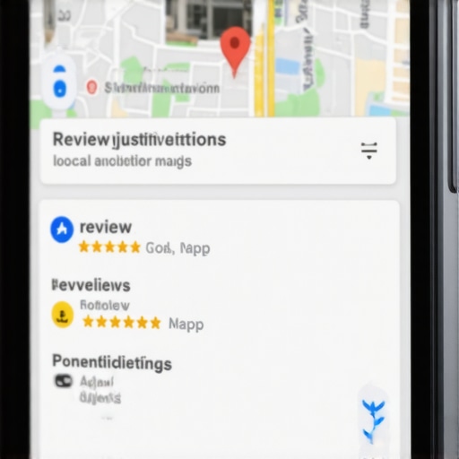 Smartphone showing Google Maps review justifications and highlighted keywords