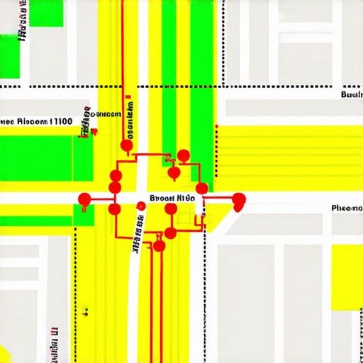 A map with a data grid showing how local search rankings vary by physical location.