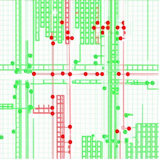 Local search grid showing ranking performance in different city neighborhoods