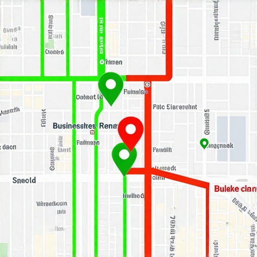Visualizing Local Search Rank Grids A visual heat map showing Google Maps 3-pack rankings across different neighborhoods in a city.