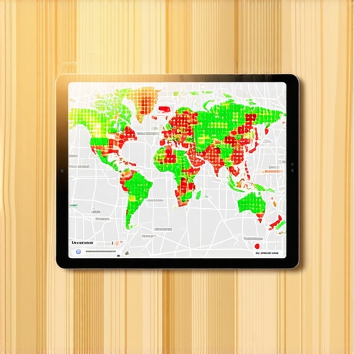 A grid-based ranking heat map showing local SEO performance across different city neighborhoods
