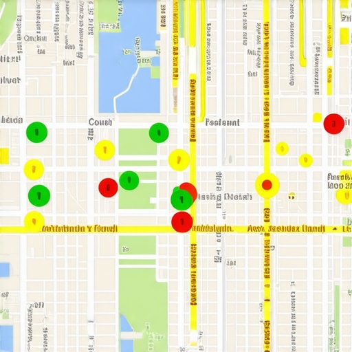 Local SEO rank tracking heatmap example